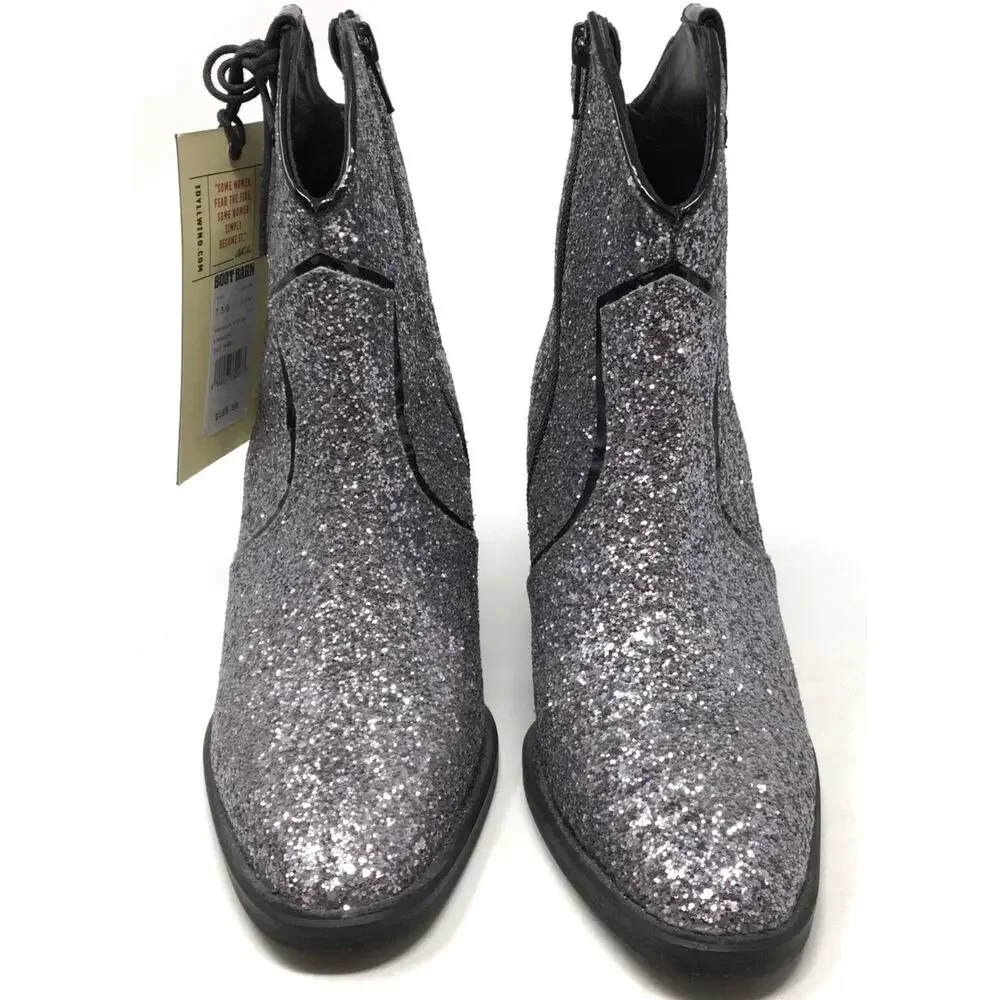 Idyllwind x Miranda Lambert Women's Sz 7.5 Silver Glitter Cowgirl Boots Booties